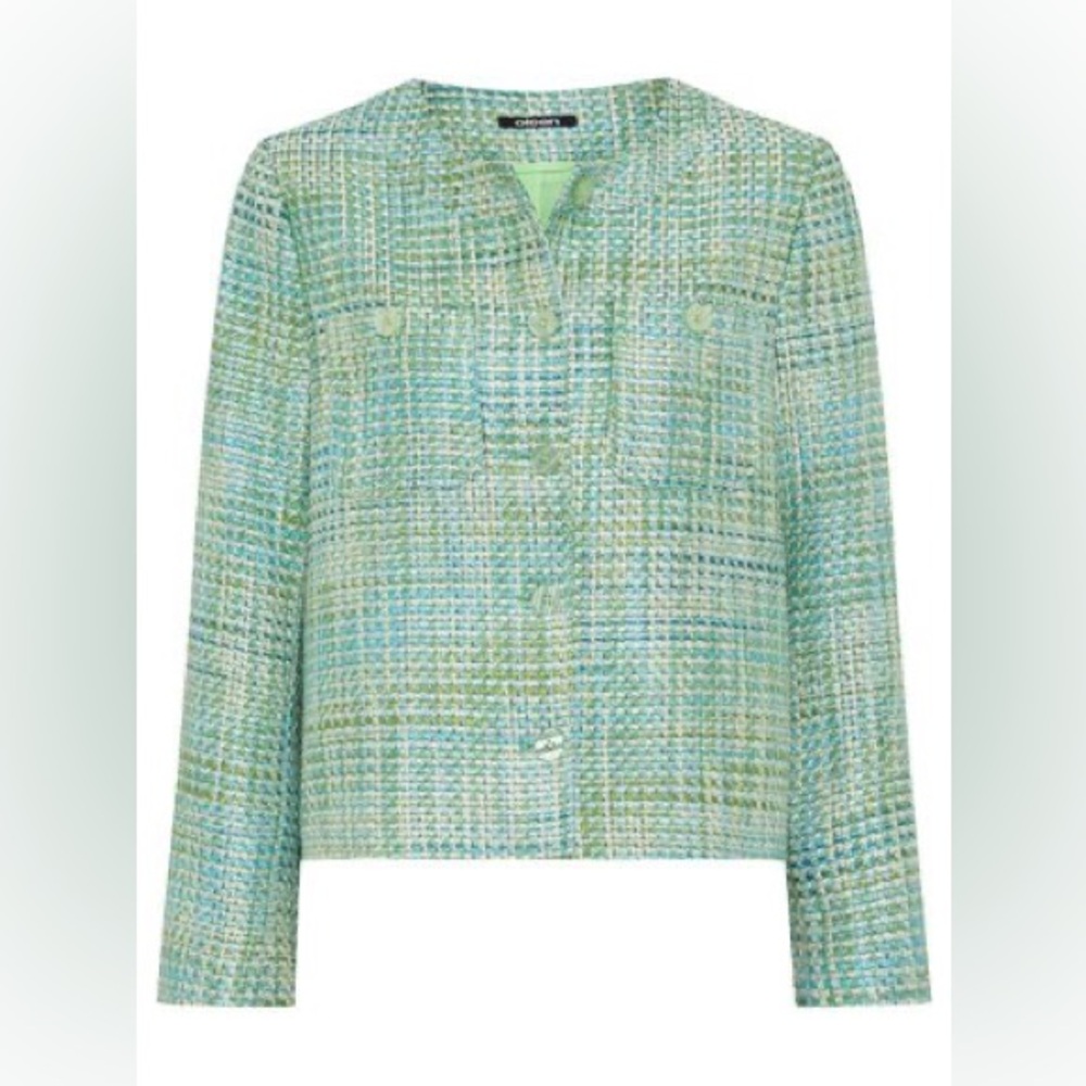 OLSEN:  Pastel Passion Collection - Button Up Blazer (green/blue)